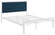 Millie Queen Fabric Bed, White Azure