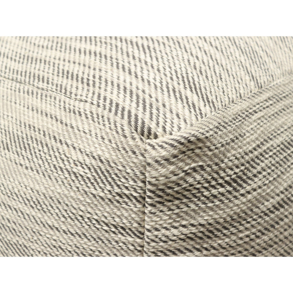 Dark Gray Machine Woven Kimo Pouf, 18" Cube