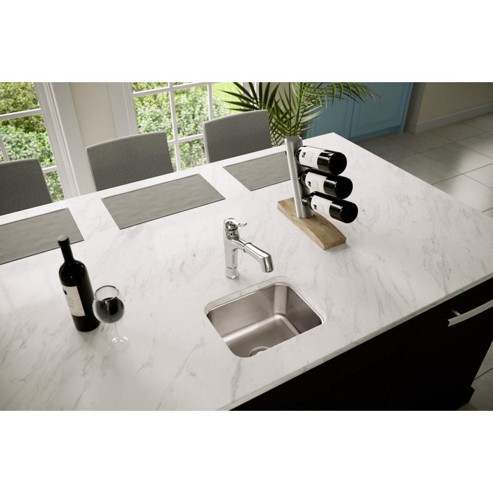 Elkay 14 1/2" Bowl Undermount Stainless Steel Bar/Prep Kitchen Sink, ELUH129