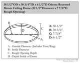 Odessa Recessed Mount Ceiling Dome (32 1/2"Diameter x 7 7/8"D Rough Opening)