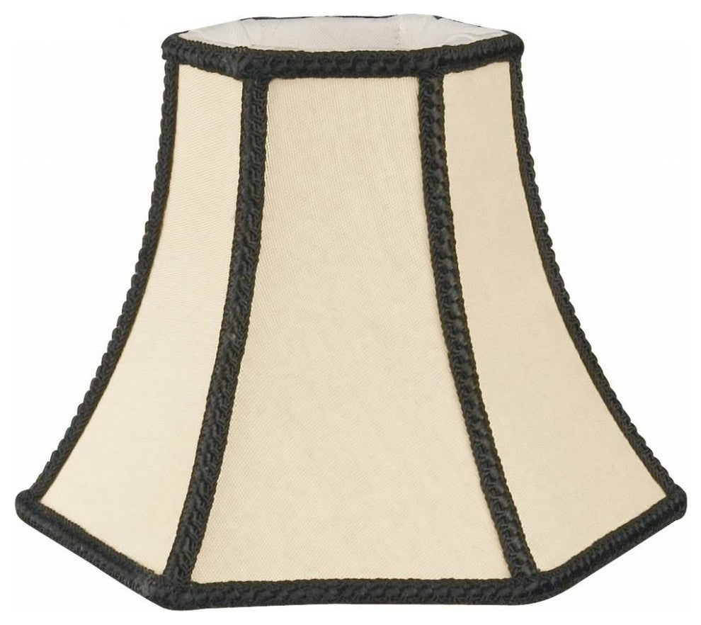 Decorative Trim Hexagon Chandelier Lampshade, Beige