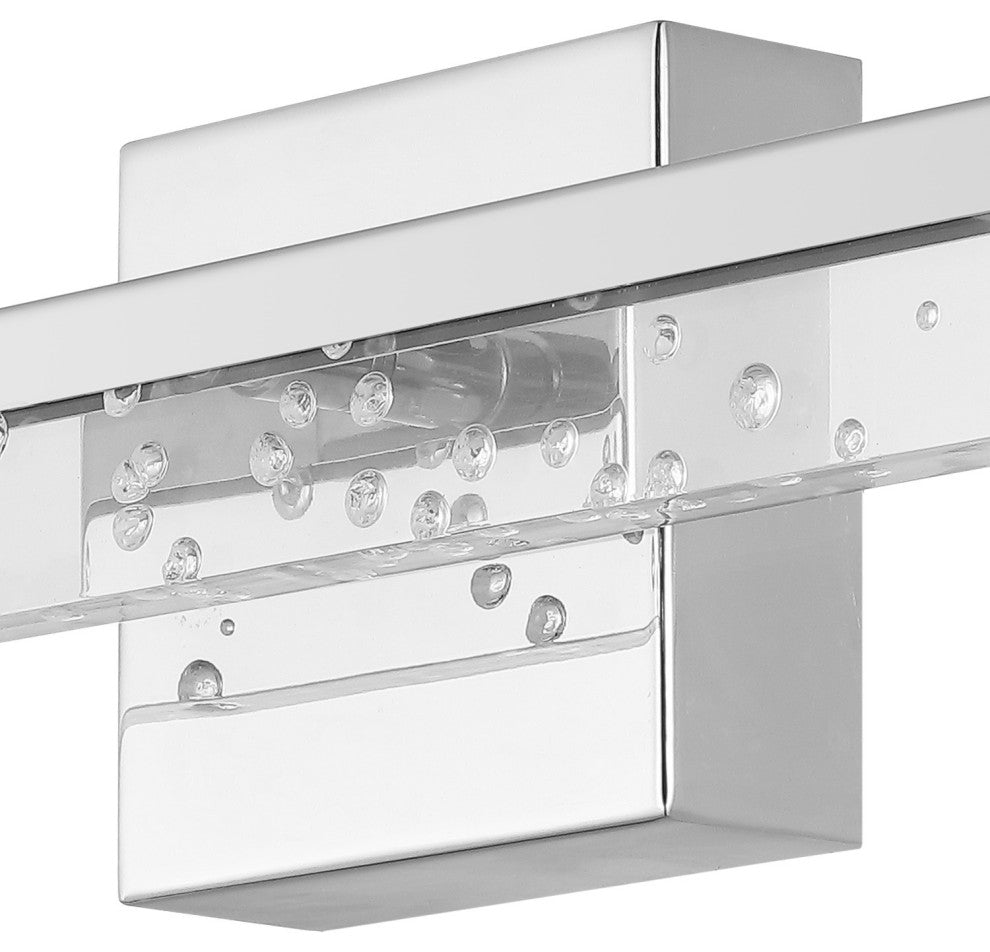 Mario 22" 1-Light 360-Degree Rotatable Integrated LED, Chrome/Clear, Width: 22"