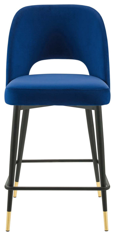 Rouse Performance Velvet Counter Stool, Navy