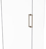 Contemporary 12" Back to Back Shower Door Pull, Antique Pewter