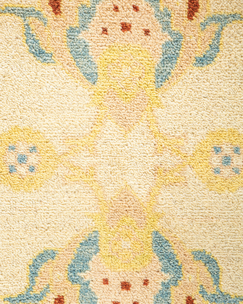 Eclectic, One-of-a-Kind Hand-Knotted Area Rug Ivory, 6' 3" x 9' 2"