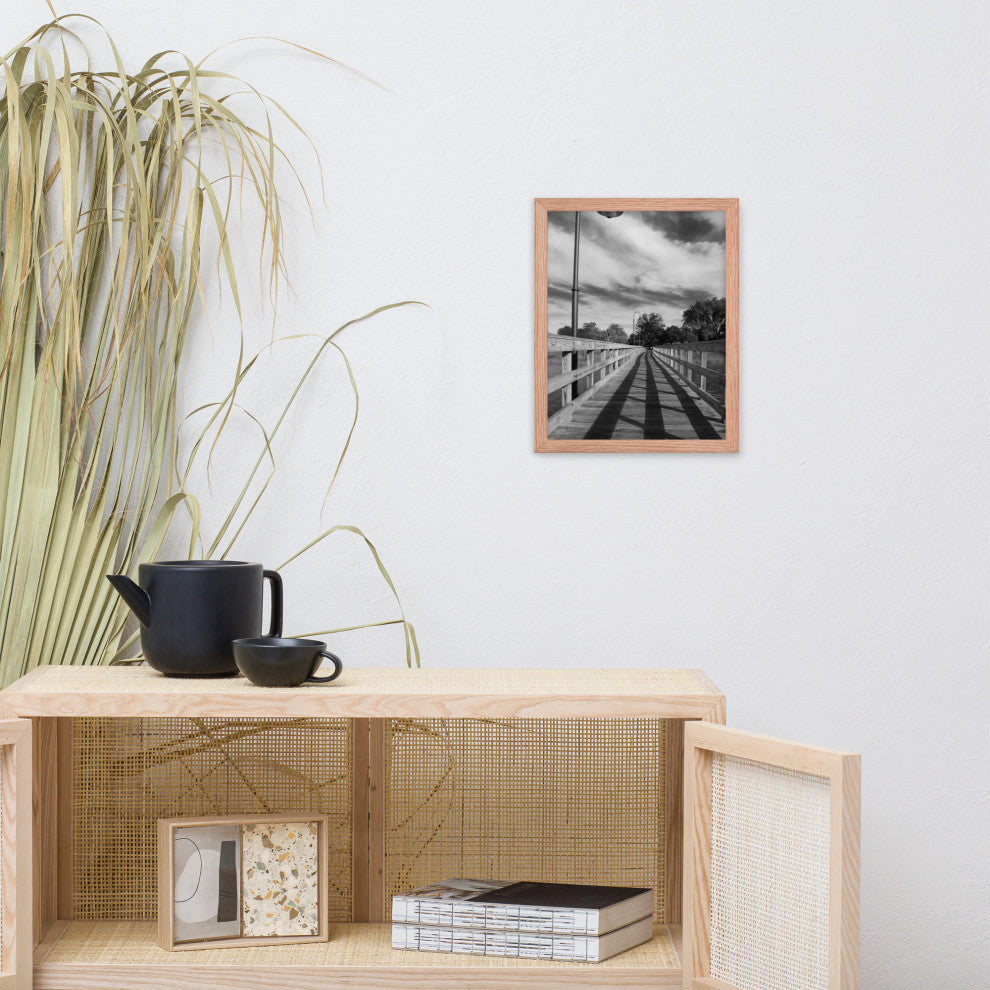 Follow the Lines Rural Landscape Framed Photo Paper Wall Art Prints, Red Oak, 11" X 14"