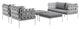 Harmony 5-Piece Outdoor Patio Aluminum Sectional Sofa Set