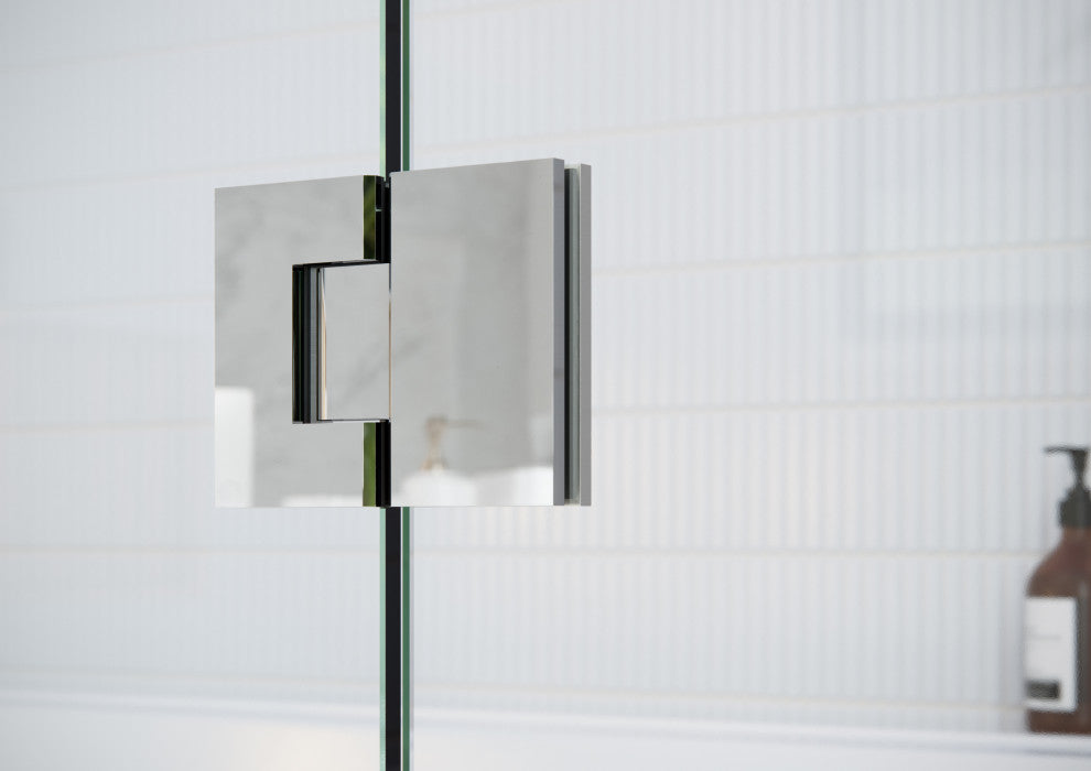 43"Wx78"H Frameless 3 Panel Inline Shower Door, Polished Chrome