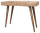 Benedict Gray Acacia Solid Wood 2 Drawer Desk, White Wash