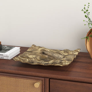 Amaya Decorative Metal Tray, Small Gold