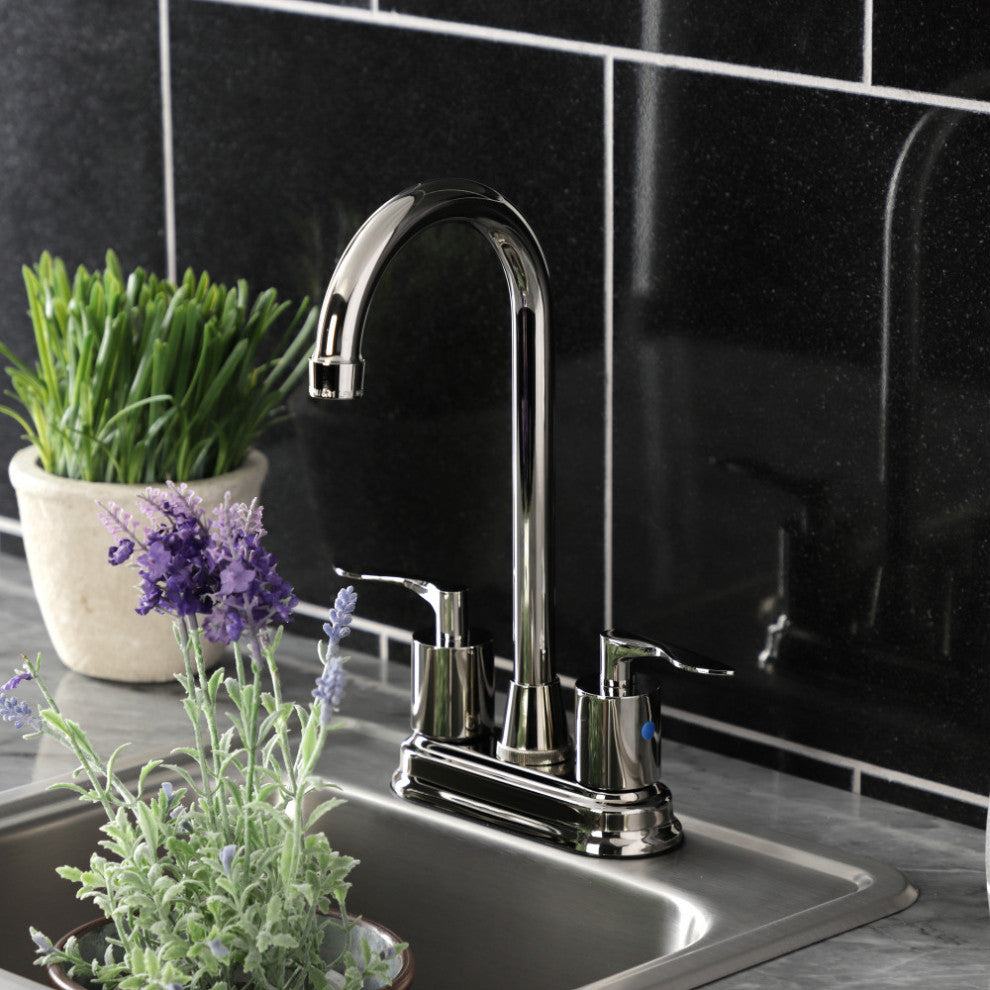 KB8496SVL Two-Handle 2-Hole Deck Mount Bar Faucet, Polished Nickel
