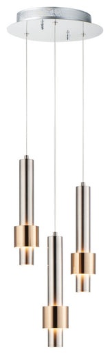 ET2 E24753 Reveal 11"W LED Multi Light Pendant - Satin Nickel / Satin Brass