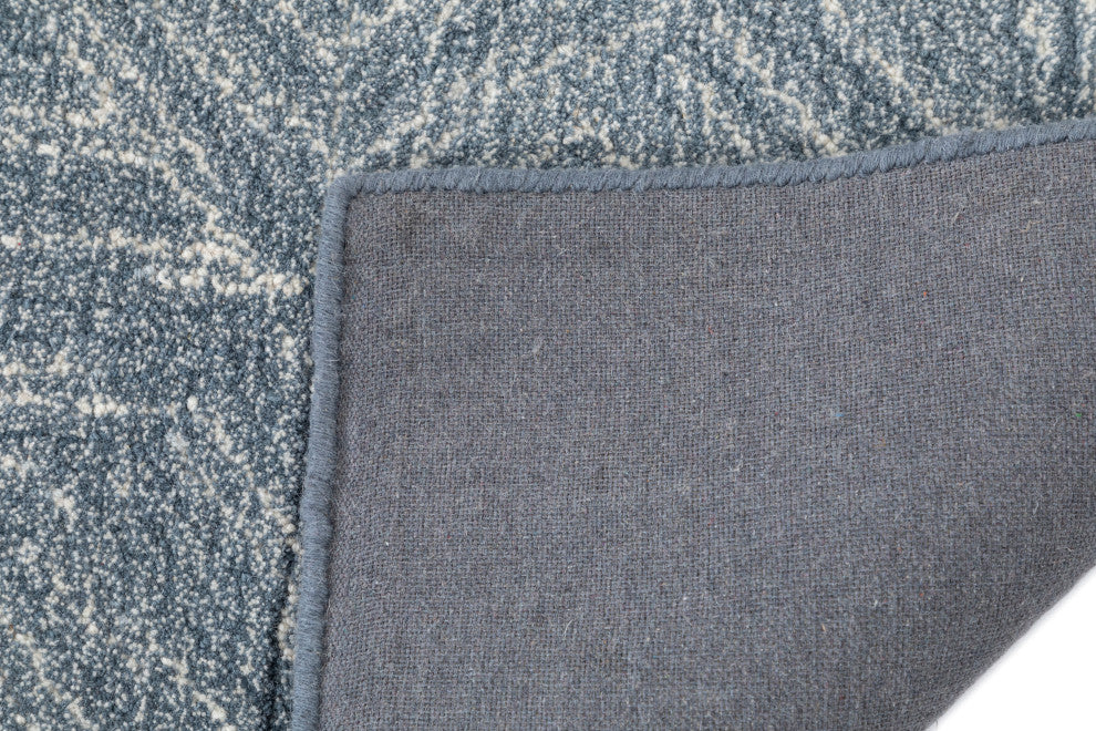 NuStory Shale Hand Tufted Geometric Area Rug in Denim, 5' X  8'