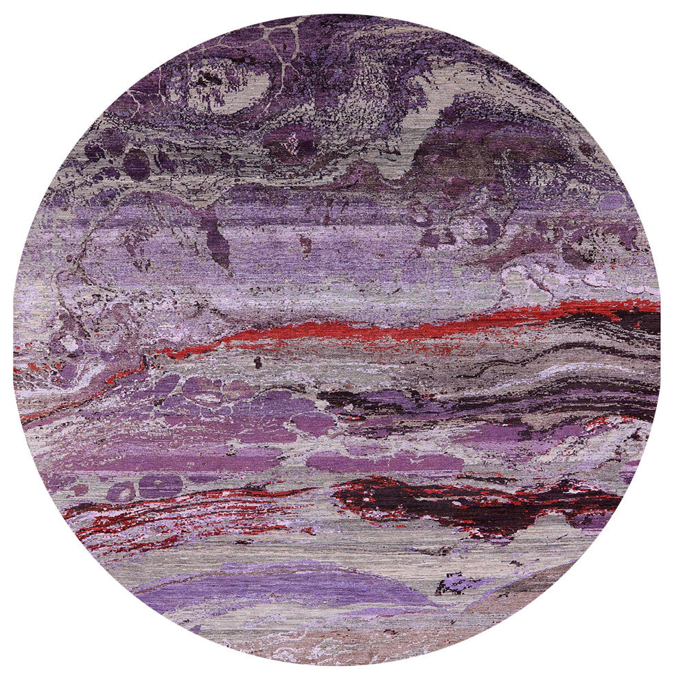 Ahgly Company Indoor Round Mid-Century Modern Area Rugs, 8' Round