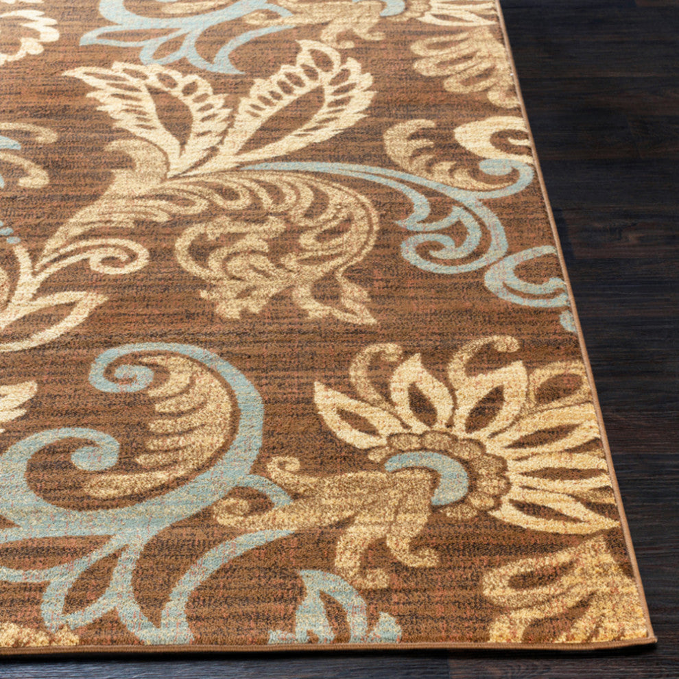 Surya Riley RLY-5022 6'7"x9'6" Rug, Dark Brown/Pear/Medium Gray/Black/Tan/Camel