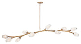 ET2 E32797-93 Blossom 10 Light 71"W LED Pendant - Natural Aged Brass