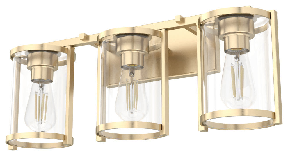 Astwood Alturas Gold With Clear Glass 3 Light Vanity Wall