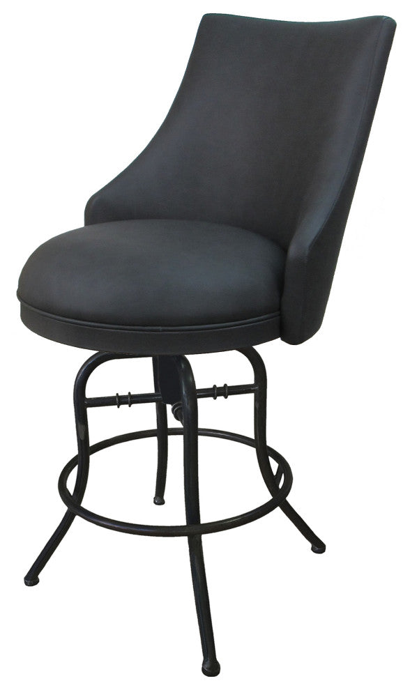 Melisima Swivel Tilt Counter 26" or 30" Metal Bar Stool, Grey Vinyl - Grey, 30"