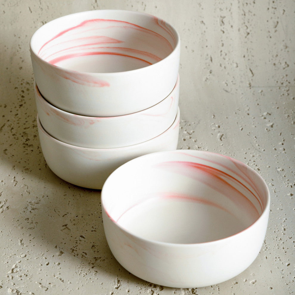Stone Lain Brighton Porcelain 16 Piece Dinnerware Set, Pink
