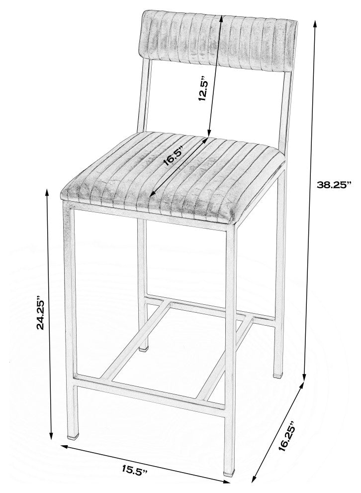 Houston 24" Leather Counter Stool