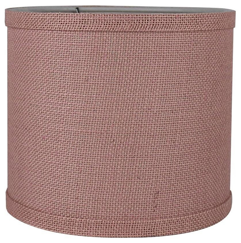 Classic Drum Burlap Lampshades, Dusty Rose, 8"