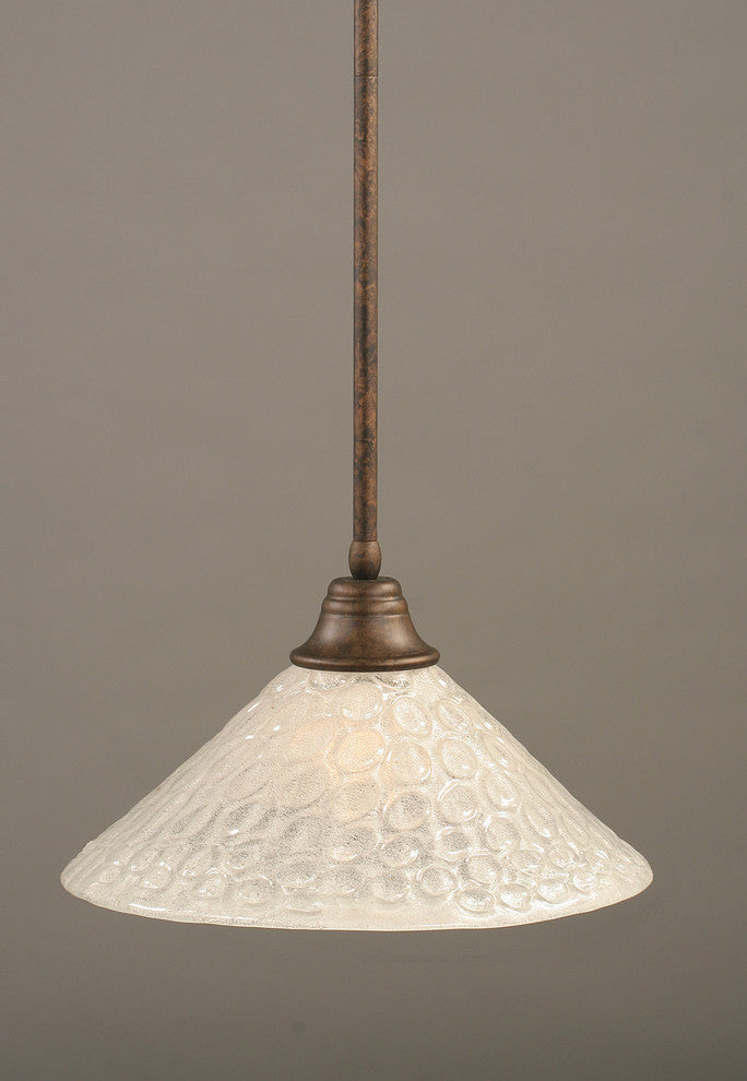 Stem Pendant In Bronze, 16" Italian Bubble Glass