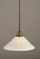 Stem Pendant In Bronze, 16" Italian Bubble Glass