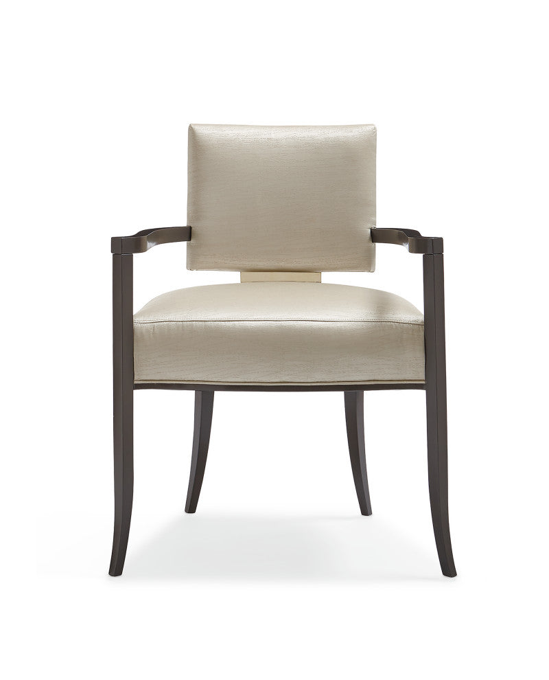 Reserved Seating Armchair, Sateen With Gold Metal Accents