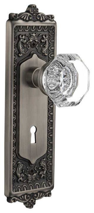 Egg and Dart Plate Passage Waldorf Knob, Antique Pewter