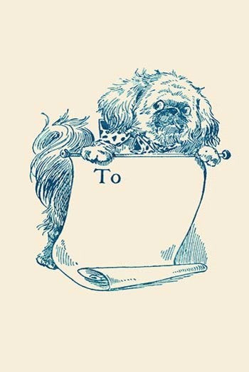 Vintage Dog Book Plate- Canvas Poster 20" x 30"