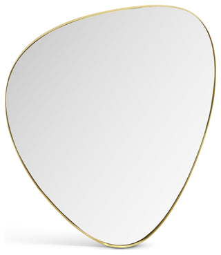 Finch Glass Mirror With Iron Frame, Brushed Gold, 30" H