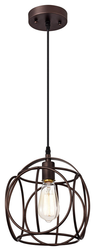 CHLOE Lighting IRONCLAD Industrial 1-Light Oil Rubbed Bronze Mini Pendant