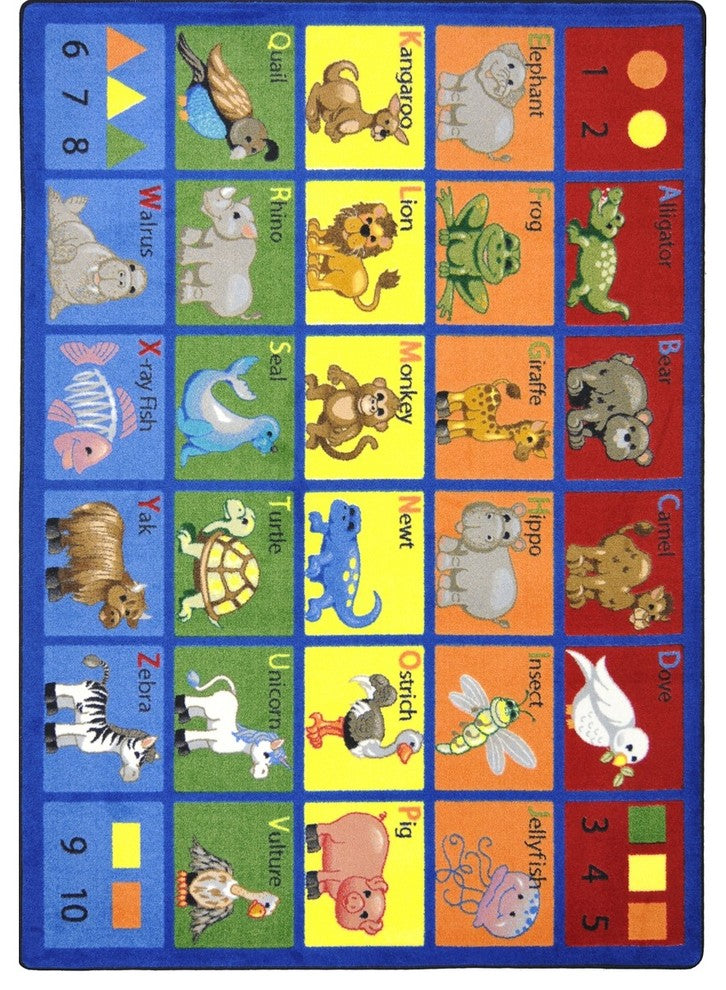 Kid Essentials Rug, Animal Phonics, 7'8"x10'9"