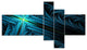 Turquoise Fractal Cross Design, Abstract Canvas Art Print, 60"x32", 5 panels