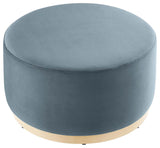 Tilden Large 29 Round Performance Velvet Upholstered Ottoman