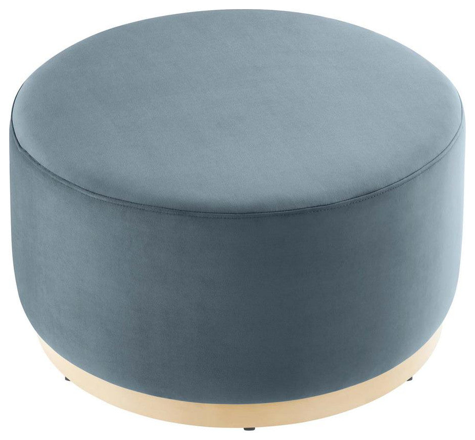 Tilden Large 29 Round Performance Velvet Upholstered Ottoman