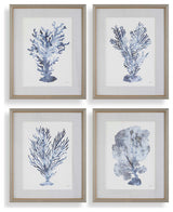 Uttermost Shibori Coral Framed Prints Set of 4