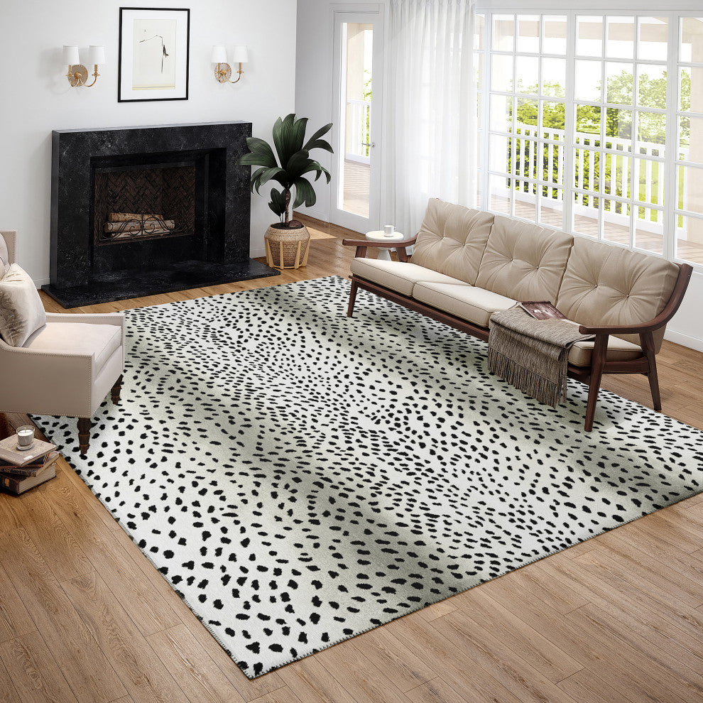 Indoor/Outdoor Mali ML3 Ivory Machine Washable 3' x 5' Rug