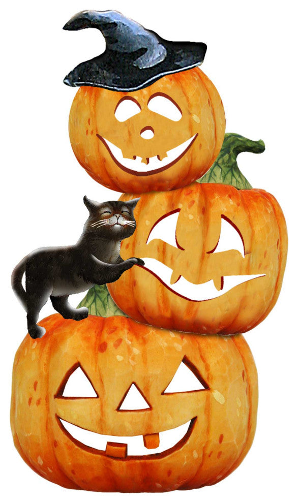 Scary Pumpkin Wooden Ornament