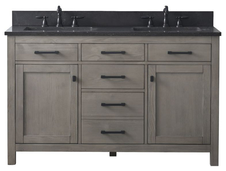 Jasper 54" Bathroom Vanity, Textured Gray, Blue Limestone