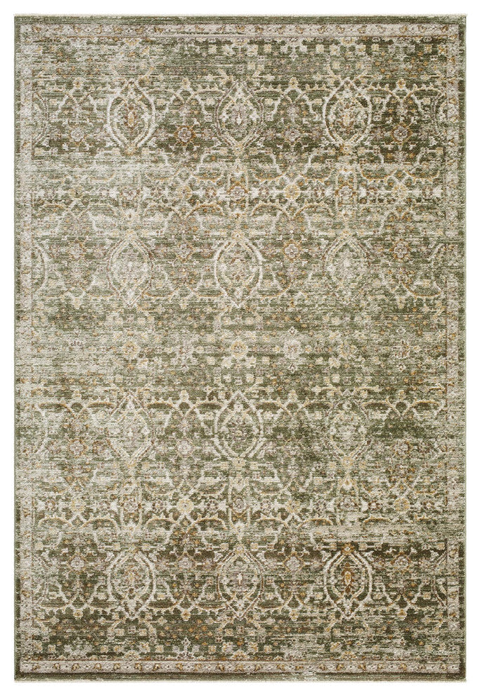 Galey Alix x Livabliss Myrtle Avenue GAMY-2305 Area Rug, Olive, 5'3" x 7'7"