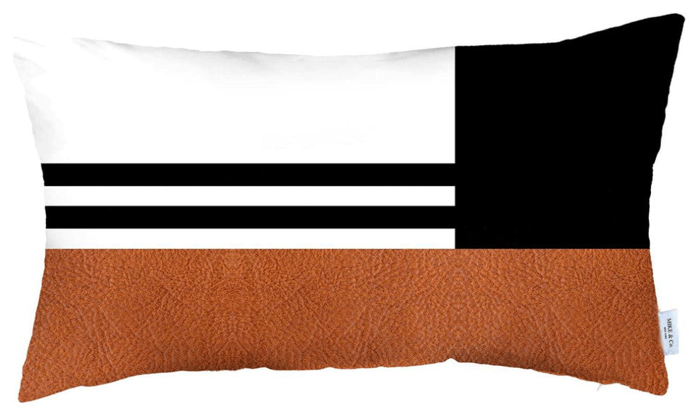 Brown and Black Geometric Lumbar Throw Pillow
