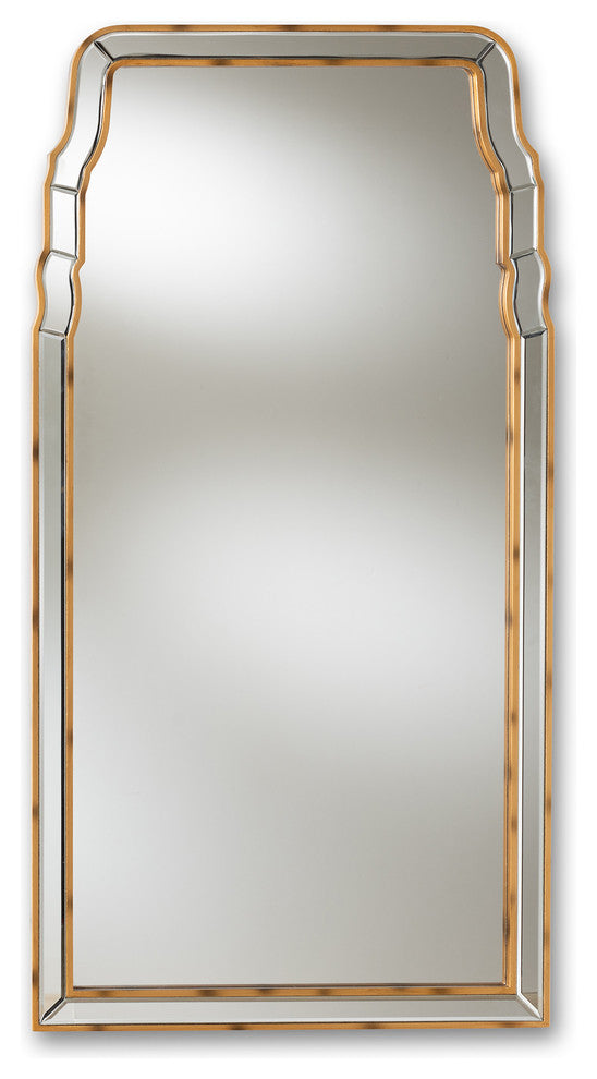 Emilien Queen Anne Style Antique Gold Finish Accent Wall Mirror