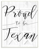 White Barn Door Proud To Be Texan Oversized Wall Plaque Art, 13"x19"