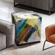 "Graffiti Rock Star II" Reverse Printed Glass Side Table with Black Plinth Base