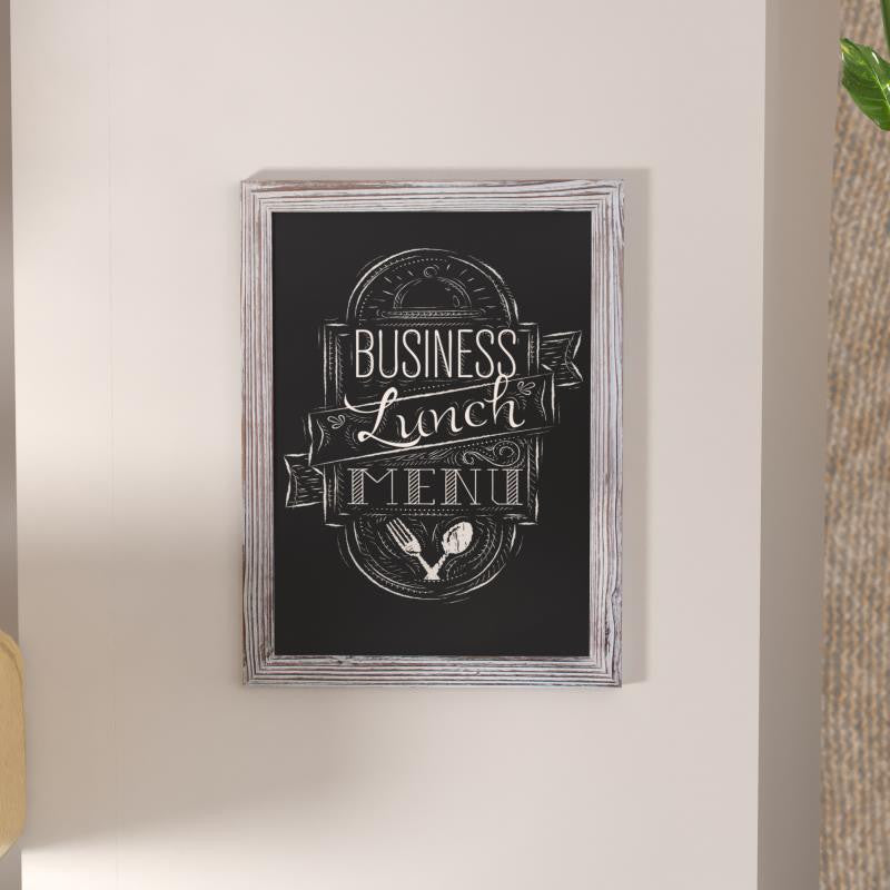 Canterbury Wall Mount Magnetic Chalkboard Sign Set- 18" x 24", White Washed, 18" X 24"