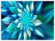 Huge Blue Fractal Flower, Floral Canvas Art Print, 40"x30"