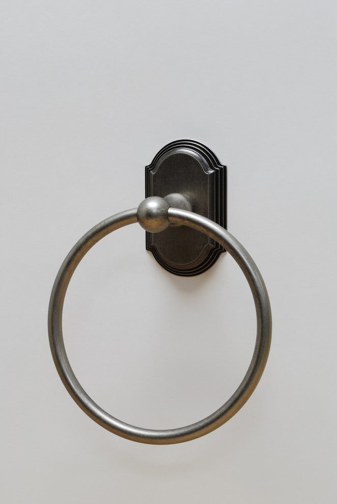 Ridgeview Towel Ring, Aged Pewter