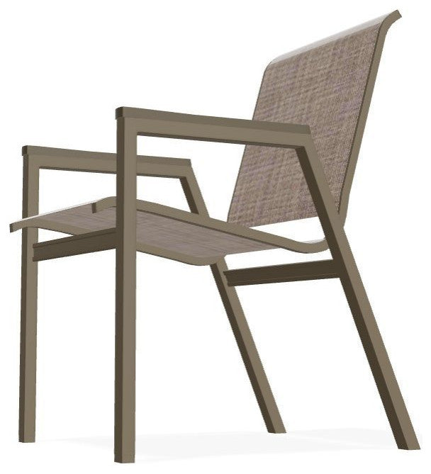 Bazza Sling Stackable Outdoor Dining Chair, Augustine Fennel/Beachwood