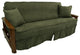 Full Futon Slip Cover With Throw Pillows, 3-Piece Set, Hunter Green